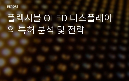 플렉서블 OLED 디스플레이의 특허 분석 및 전략