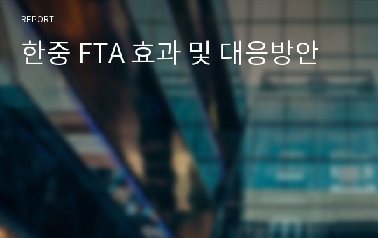 한중 FTA 효과 및 대응방안