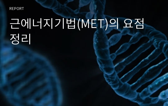 근에너지기법(MET)의 요점정리