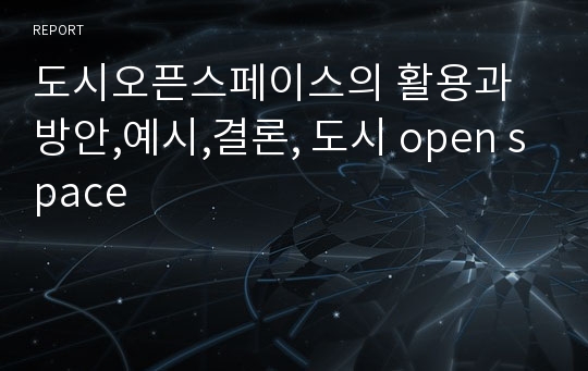 도시오픈스페이스의 활용과 방안,예시,결론, 도시 open space