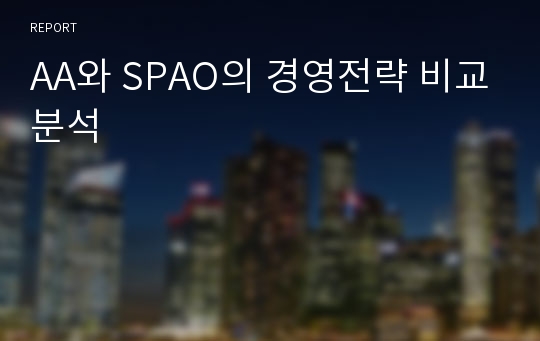 AA와 SPAO의 경영전략 비교분석