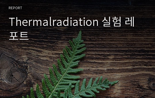 Thermalradiation 실험 레포트