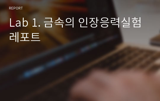 Lab 1. 금속의 인장응력실험 레포트