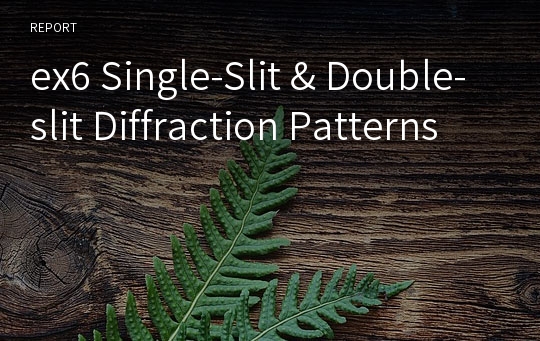 ex6 Single-Slit &amp; Double-slit Diffraction Patterns