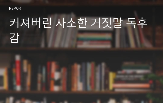 커져버린 사소한 거짓말 독후감