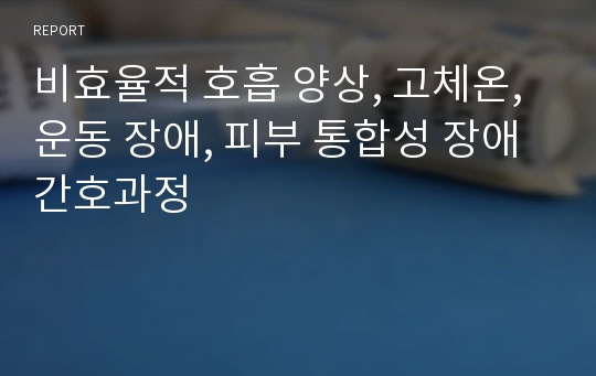 비효율적 호흡 양상, 고체온, 운동 장애, 피부 통합성 장애 간호과정