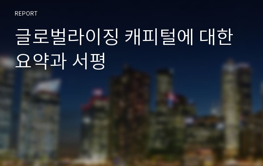 글로벌라이징 캐피털에 대한 요약과 서평