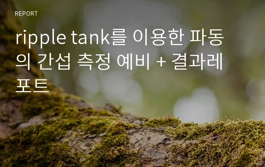 ripple tank를 이용한 파동의 간섭 측정 예비 + 결과레포트