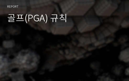 골프(PGA) 규칙