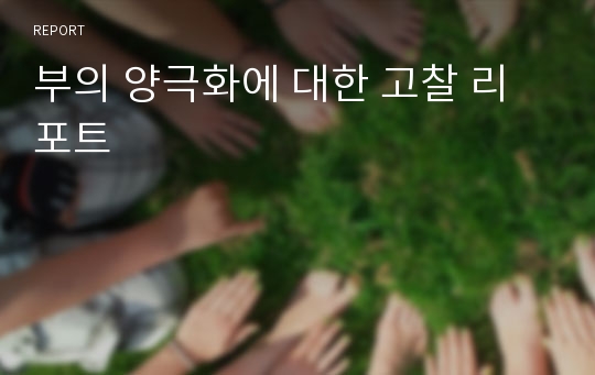 부의 양극화에 대한 고찰 리포트