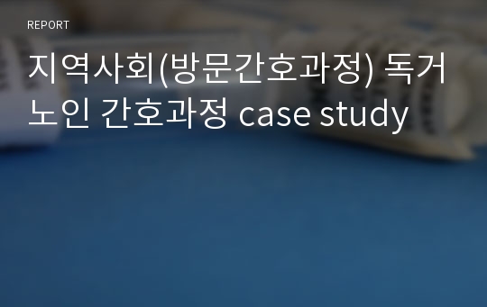 지역사회(방문간호과정) 독거노인 간호과정 case study