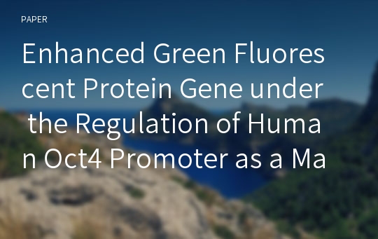 Enhanced Green Fluorescent Protein Gene under the Regulation of Human Oct4 Promoter as a Marker to Identify Reprogramming of Human Fibroblasts