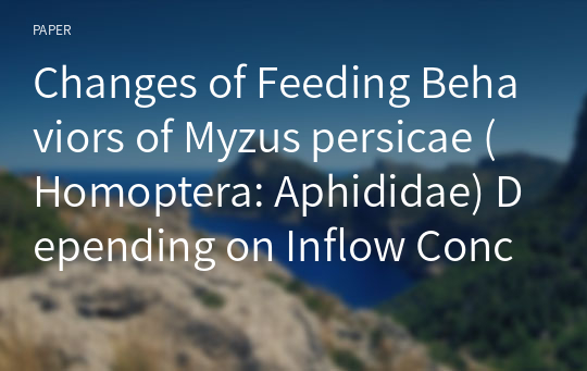 Changes of Feeding Behaviors of Myzus persicae (Homoptera: Aphididae) Depending on Inflow Concentrations of Imidacloprid