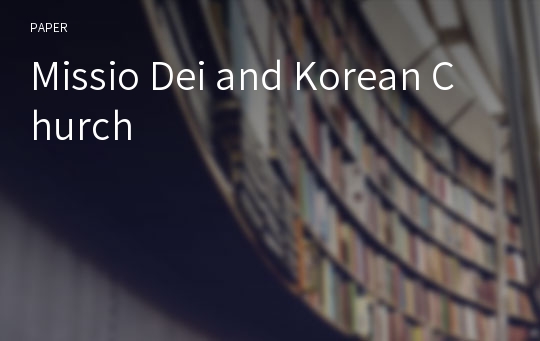 Missio Dei and Korean Church