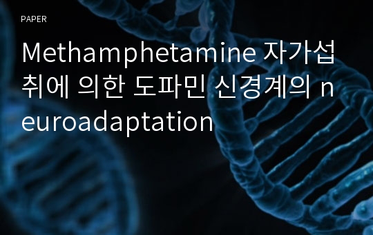 Methamphetamine 자가섭취에 의한 도파민 신경계의 neuroadaptation