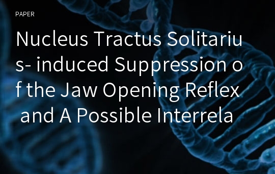 Nucleus Tractus Solitarius- induced Suppression of the Jaw Opening Reflex and A Possible Interrelationship betweeen Antinociceptive and Cardiovascular Responses