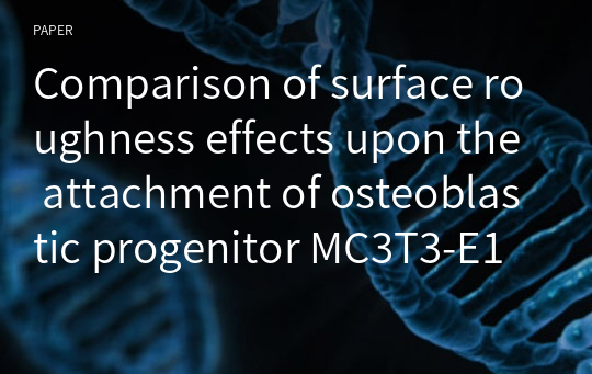 Comparison of surface roughness effects upon the attachment of osteoblastic progenitor MC3T3-E1 cells and inflammatory RAW 264.7 cells to a titanium disc