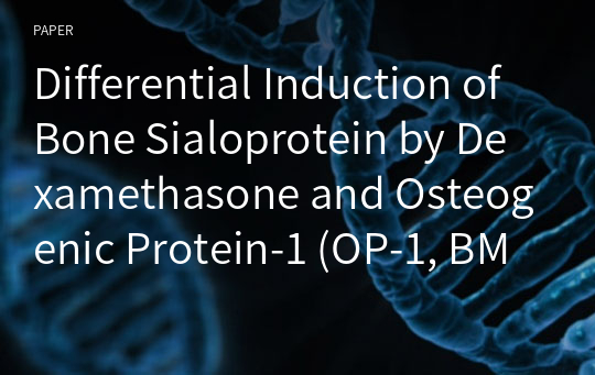 Differential Induction of Bone Sialoprotein by Dexamethasone and Osteogenic Protein-1 (OP-1, BMP-7) in Rat Periodonatal Ligament Cells In Vitro: Relationaship to the Mineralization of Tissue Nodules