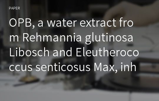 OPB, a water extract from Rehmannia glutinosa Libosch and Eleutherococcus senticosus Max, inhibits osteoclast differentiation and function