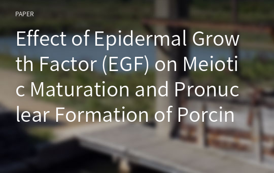 Effect of Epidermal Growth Factor (EGF) on Meiotic Maturation and Pronuclear Formation of Porcine Oocytes Produced In Vitro
