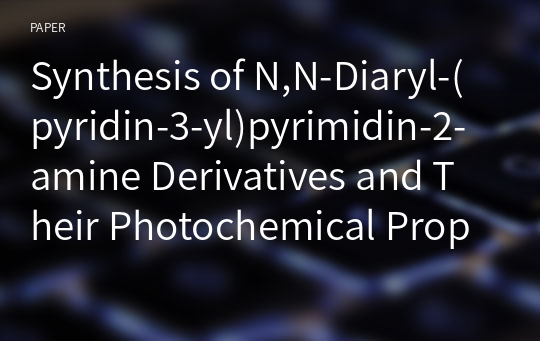 Synthesis of N,N-Diaryl-(pyridin-3-yl)pyrimidin-2-amine Derivatives and Their Photochemical Properties