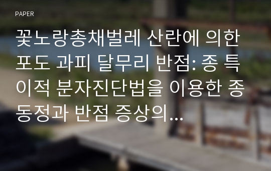 꽃노랑총채벌레 산란에 의한 포도 과피 달무리 반점: 종 특이적 분자진단법을 이용한 종동정과 반점 증상의 형태적 특징