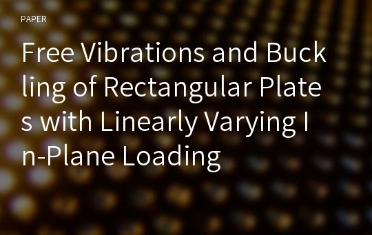 Free Vibrations and Buckling of Rectangular Plates with Linearly Varying In-Plane Loading