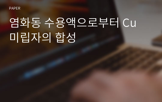 염화동 수용액으로부터 Cu 미립자의 합성