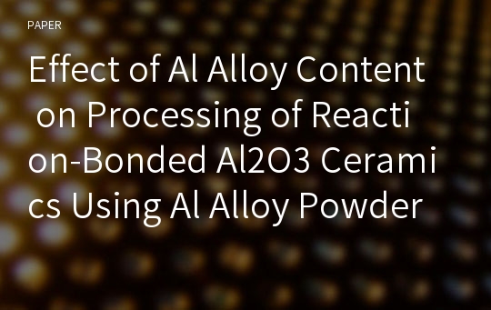 Effect of Al Alloy Content on Processing of Reaction-Bonded Al2O3 Ceramics Using Al Alloy Powder