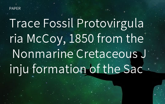 Trace Fossil Protovirgularia McCoy, 1850 from the Nonmarine Cretaceous Jinju formation of the Sacheon area, Korea