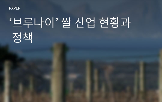 ‘브루나이’ 쌀 산업 현황과 정책