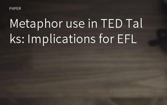 Metaphor use in TED Talks: Implications for EFL
