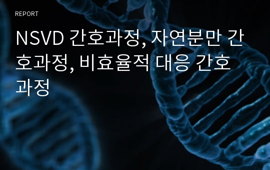 NSVD 간호과정, 자연분만 간호과정, 비효율적 대응 간호과정