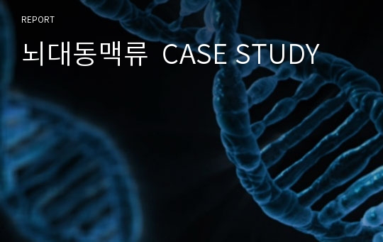 뇌대동맥류  CASE STUDY