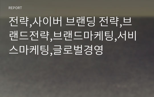 전략,사이버 브랜딩 전략,브랜드전략,브랜드마케팅,서비스마케팅,글로벌경영