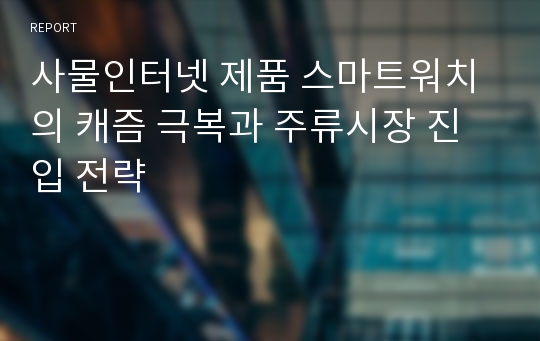 사물인터넷 제품 스마트워치의 캐즘 극복과 주류시장 진입 전략