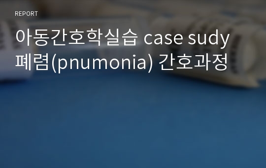 아동간호학실습 case sudy 폐렴(pnumonia) 간호과정