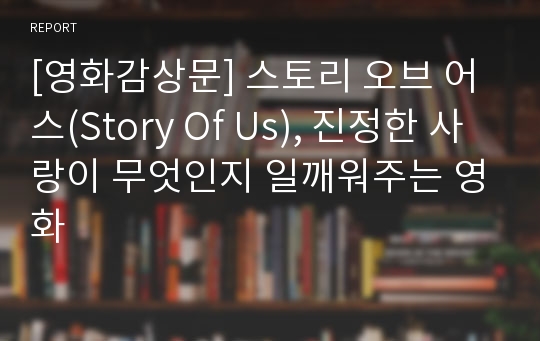 [영화감상문] 스토리 오브 어스(Story Of Us), 진정한 사랑이 무엇인지 일깨워주는 영화