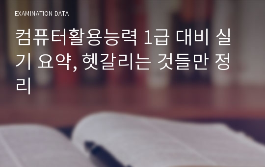 컴퓨터활용능력 1급 대비 실기 요약, 헷갈리는 것들만 정리