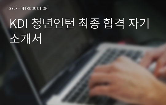 KDI 청년인턴 최종 합격 자기소개서