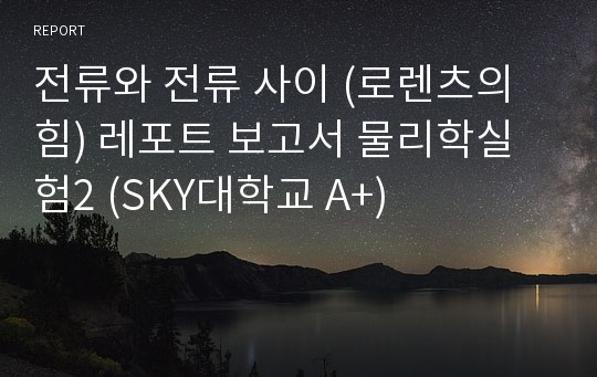 전류와 전류 사이 (로렌츠의 힘) 레포트 보고서 물리학실험2 (SKY대학교 A+)