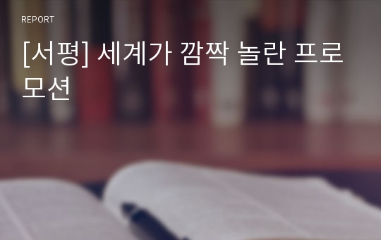 [서평] 세계가 깜짝 놀란 프로모션