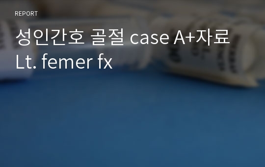 성인간호 골절 case A+자료 Lt. femer fx