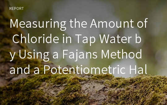 Measuring the Amount of Chloride in Tap Water by Using a Fajans Method and a Potentiometric Halide Titration with Ag+