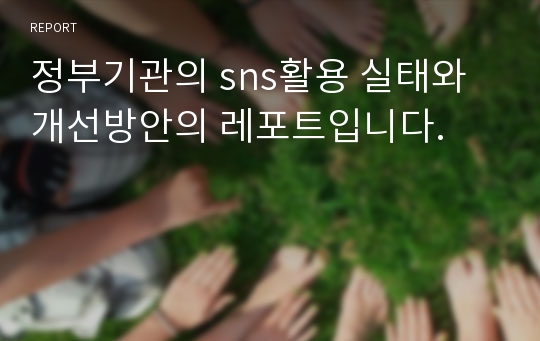 정부기관의 sns활용 실태와 개선방안의 레포트입니다.