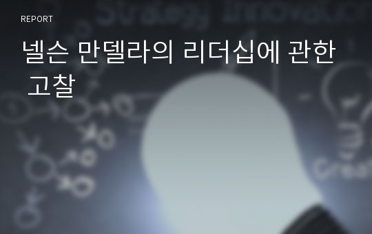 넬슨 만델라의 리더십에 관한 고찰