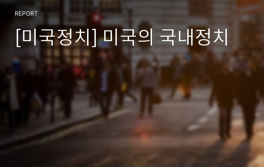 [미국정치] 미국의 국내정치