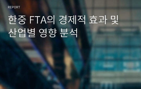 한중 FTA의 경제적 효과 및 산업별 영향 분석