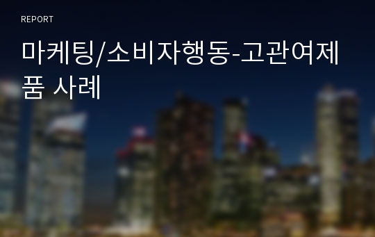 마케팅/소비자행동-고관여제품 사례