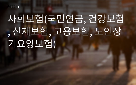 사회보험(국민연금, 건강보험, 산재보험, 고용보험, 노인장기요양보험)